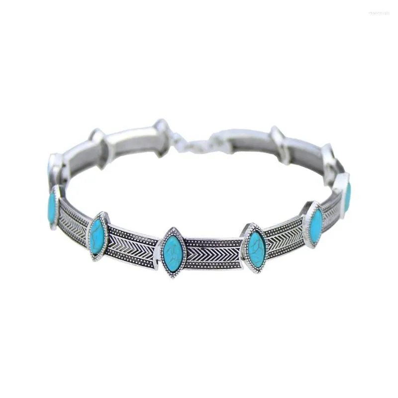 Choker Kingman Turquoise Collier Cristal Pour Femmes Boho Chic Sud-Ouest Pierre Bijoux Décembre Pierre De Naissance Cadeaux