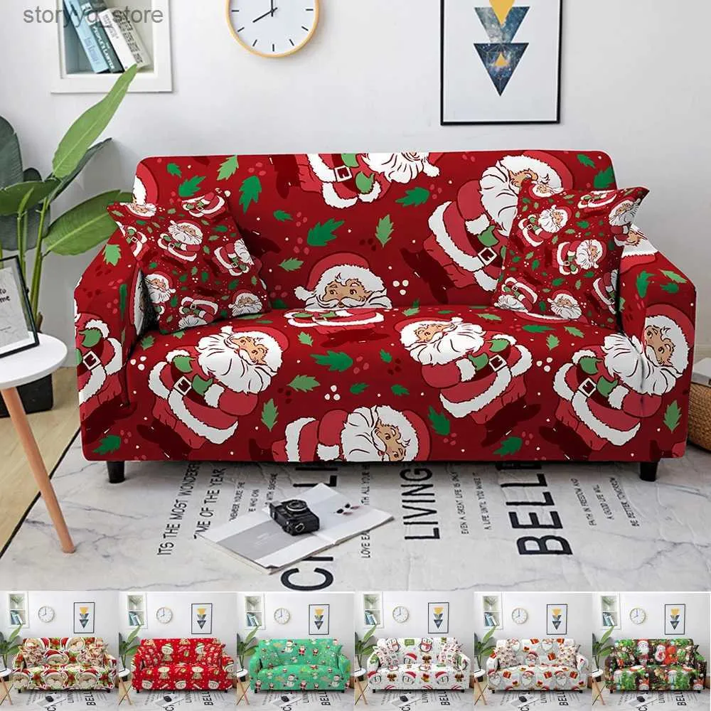 Pokrywa krzesełka świąteczna okładka sofy elastyczna sofa świąteczna Couch Couch odcinek odcinka odcinka domowego wystroju domu 1-4 Seaters Q231130