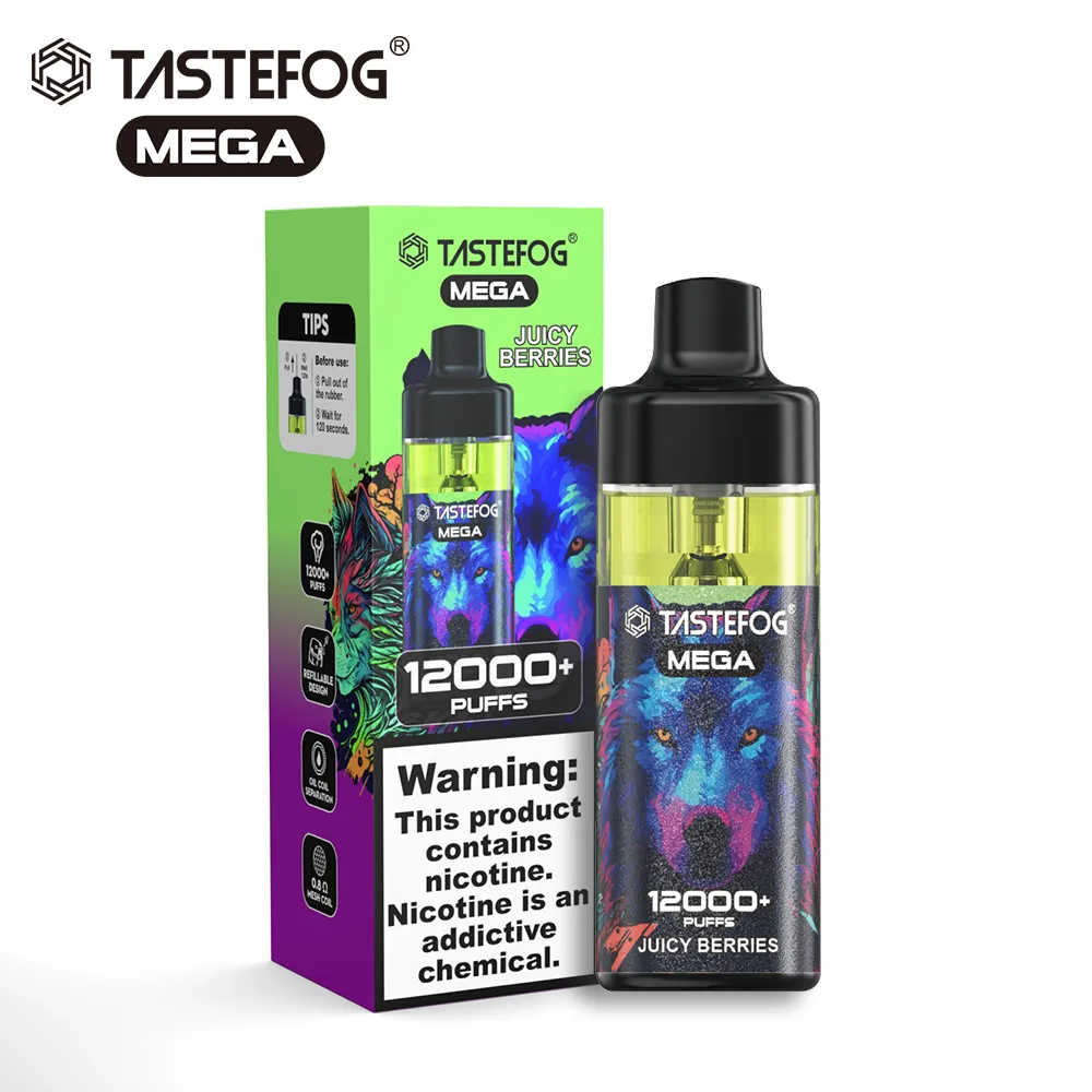 Original TASTEFOG 12K Puffs MEGA Disposable Vapes 12000 With 650Mah