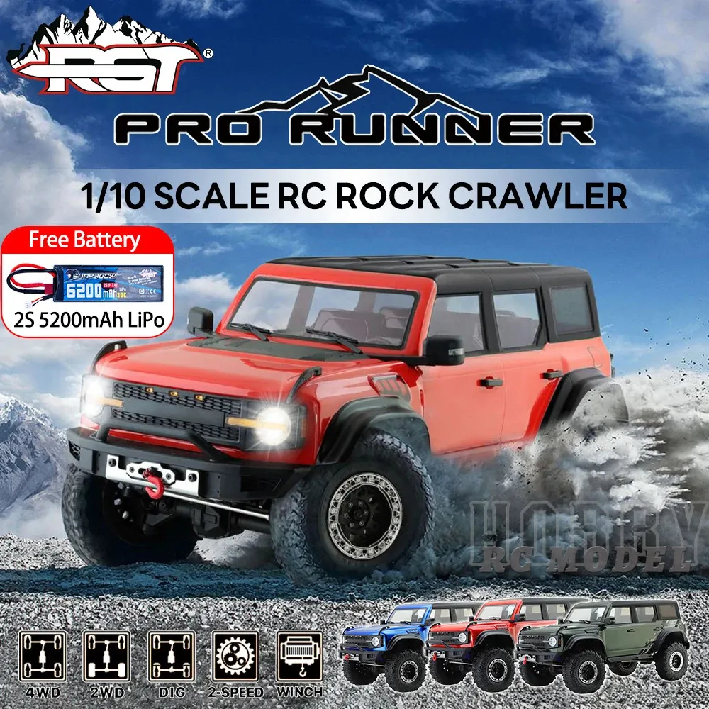 電気RC CAR RGT EX86130 Pro Runner 4x4 RTR 1 10 RCシミュレートされた電気リモートコントロールモデルロッククローラー大人の子供S 231130