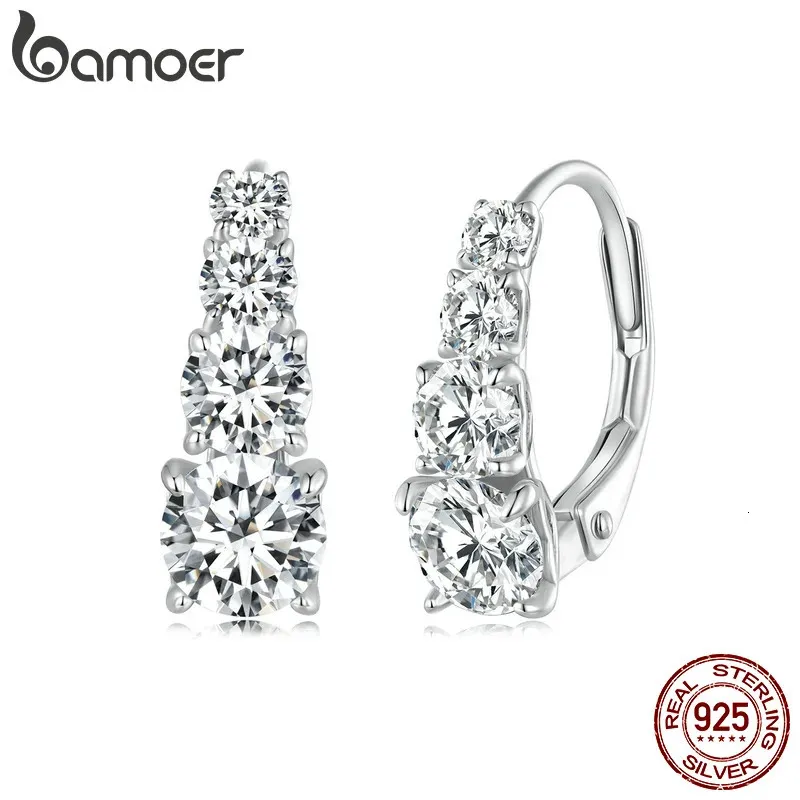 Stud Gerangschikt Meerdere Grootte Hoepel Oorbellen Chic Solid 925 Sterling Zilveren Oor Gespen voor Vrouwen Fijne Sieraden Gift 231129