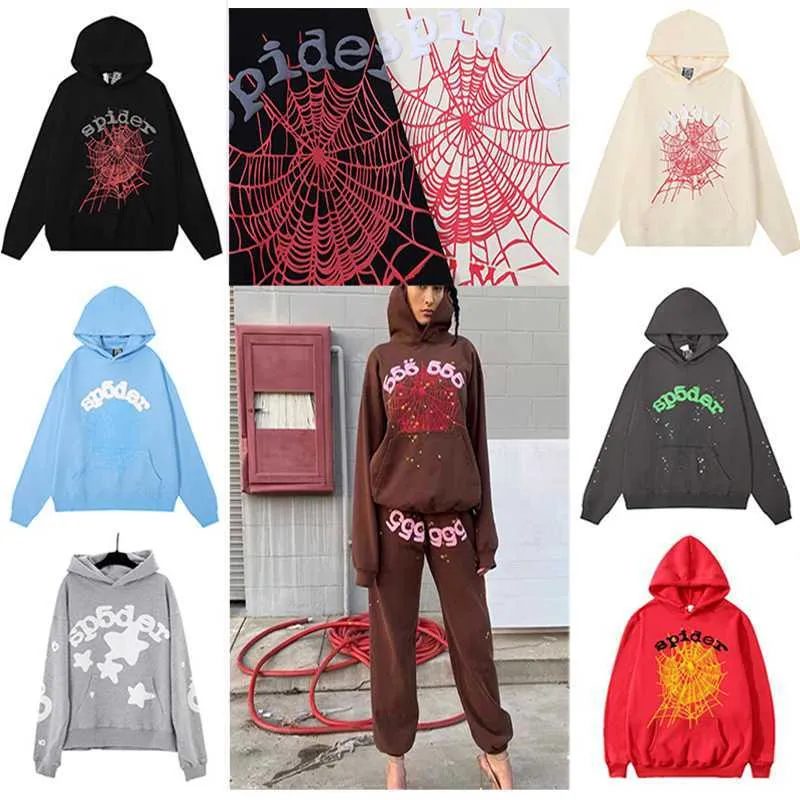 Felpa con cappuccio firmata Sp5der Young Thug 555555 Trapstar Uomo Donna Felpa con cappuccio Stampa in schiuma di alta qualità Spider Web Grafica Felpe rosa Y2k Pullover S-2xl Q7OJ ELMG