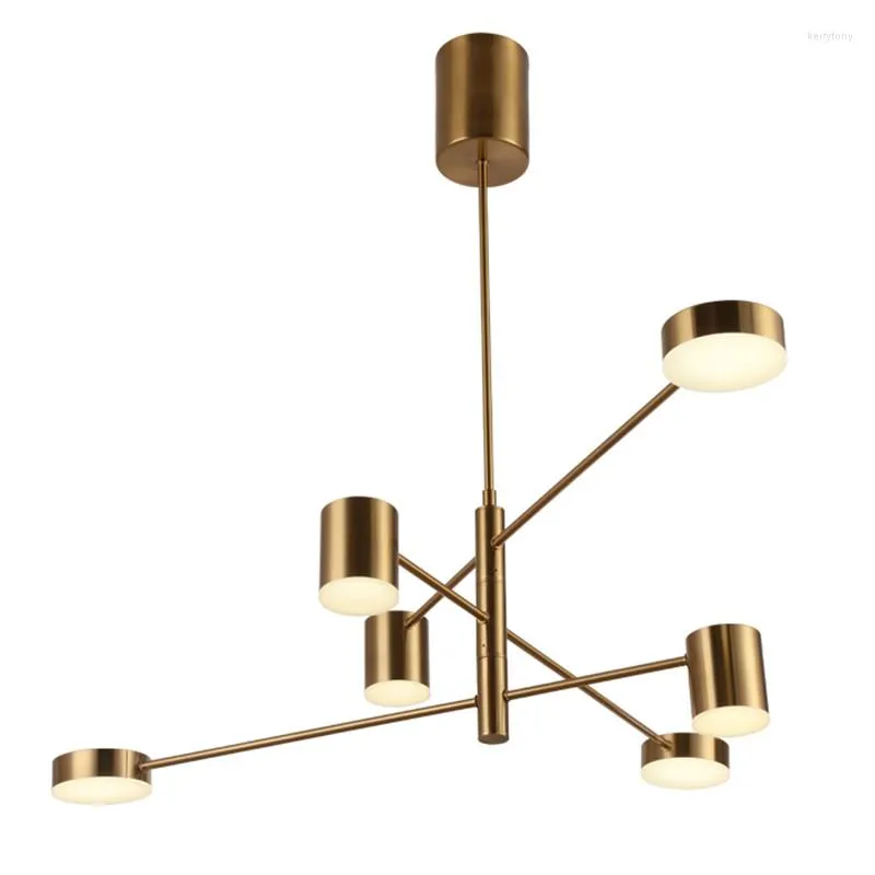 Lustres nordique rotatif en métal lustre salon éclairage Suspension lampe personnalité créative chambre branche PA0110