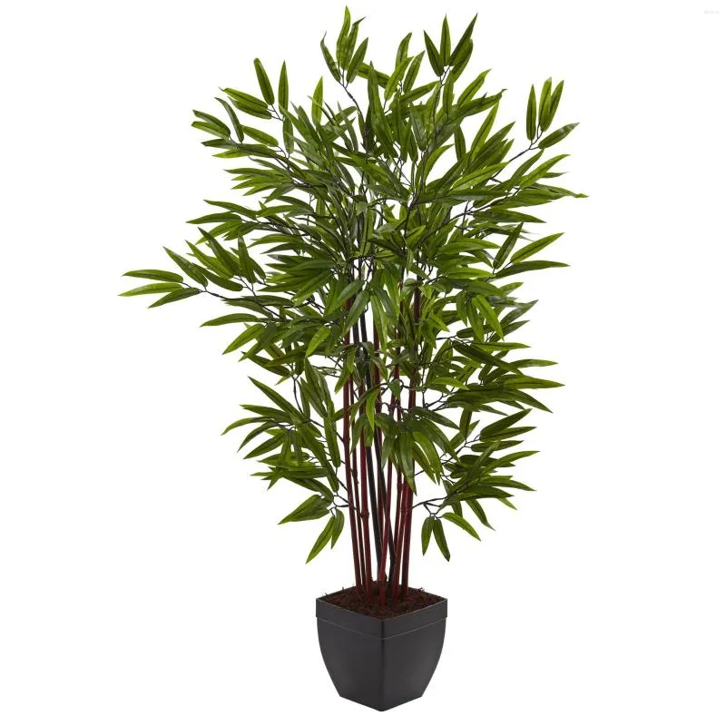 Decorative Flowers Nearly Natural 4' Bamboo Artificial Tree With Planter Green