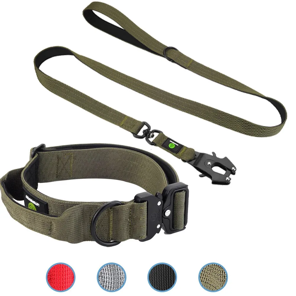Heavy Duty K9 Tactical Collar & Leash Training Kit – Metal Buckle, Sizes M L XL, Unisex