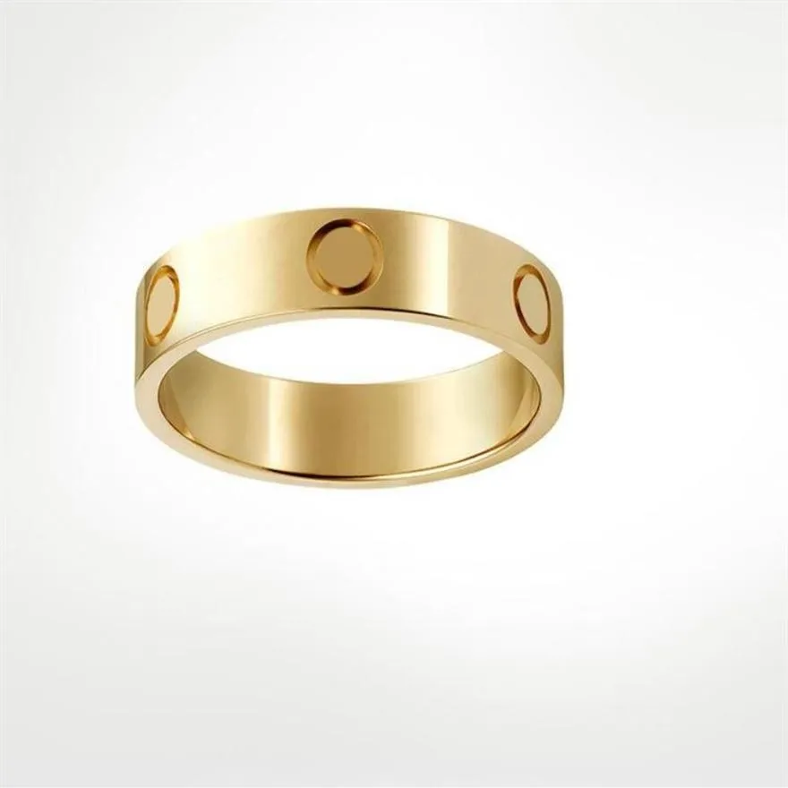 2022 4mm 5mm Titanium Steel Silver Love Ring Men and Women Rose Gold Rings for Lovers Couple-Rings for Gift CT001226m