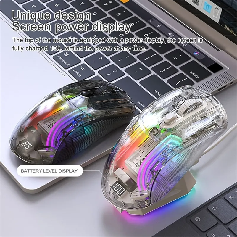 Keyboard Mouse Combos X2 PRO Wireless Bluetooth Gamer Charging Dock 3 Mode Connection RGB Lights USB C Wired 2 4G Transparent For PC 231129