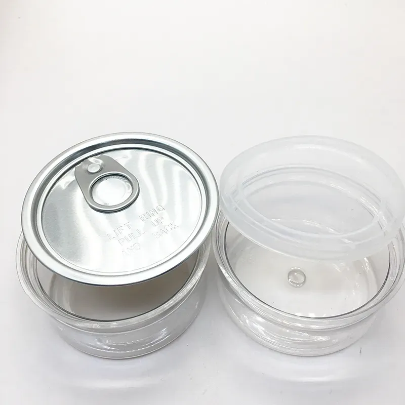 Food grade Jar plastic metal can 3.5grams easy pull ring cigar joint packaging custom labels welcome dry herb mini bottle plastic Jars