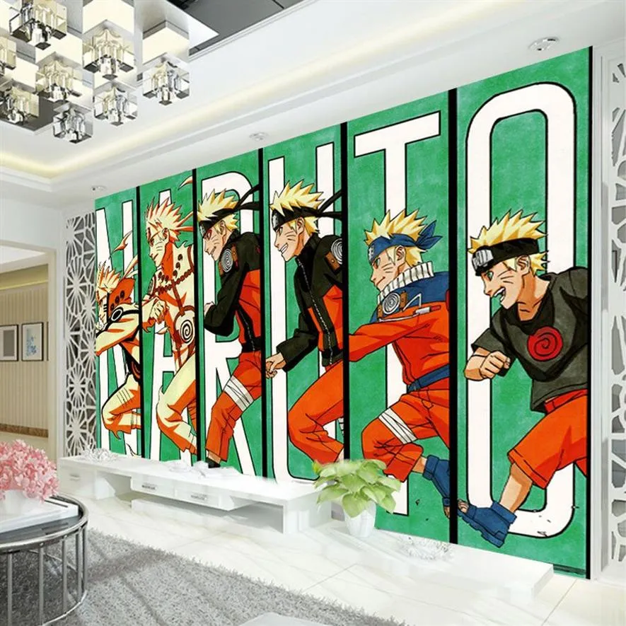 Naruto Wallpaper anime giapponese 3D murale per bambini Ragazzi Camera da letto TV Sfondo Carta da parati personalizzata per cartoni animati Soggiorno Grande parete309o