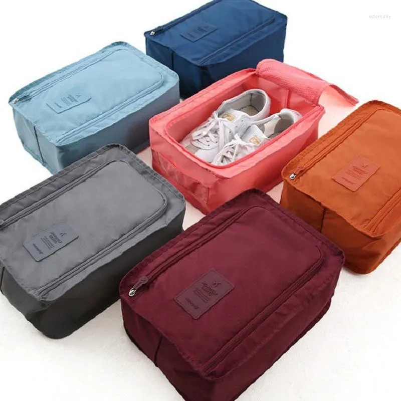 Förvaringspåsar multifunktionsskor 7 färger resväska bärbar kläder påse vattentätt hem arrangör