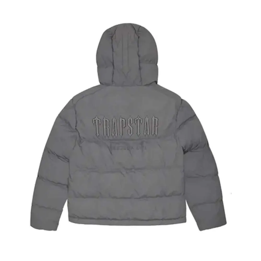 Trapstar London Decoded Hooded Puffer 2.0 Schwarze Jacke 2023 Gestickter Thermo-Hoodie Herren Wintermantel 688ss