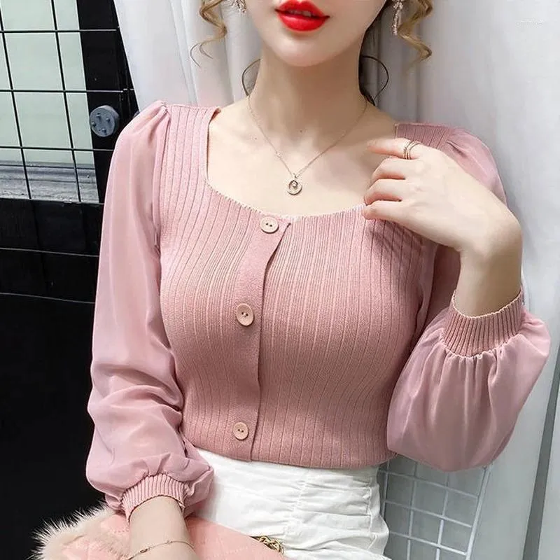 Women's Sweaters Cardigan Mesh See-through Knit Tops For Woman Square Neck Black Sweater Harajuku Fashion 2023 Collection 90s Vintage