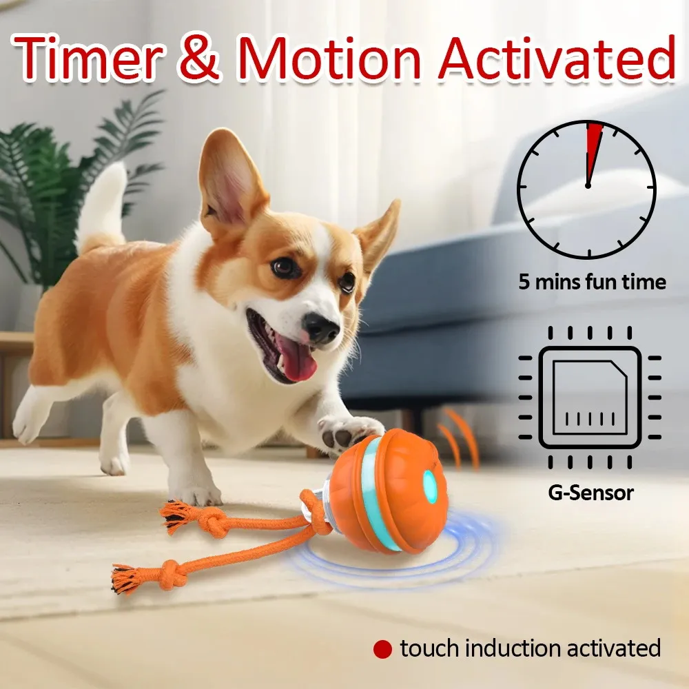 Wholesale Smart Interactive Dog Entertainment Toys Ball With Motion Activation And Teasing Functions Perfect For Puppy Cleaning And Chewing Knot Rope Included 231129 From Huo10 Bulk 11.12 DHgate.Com