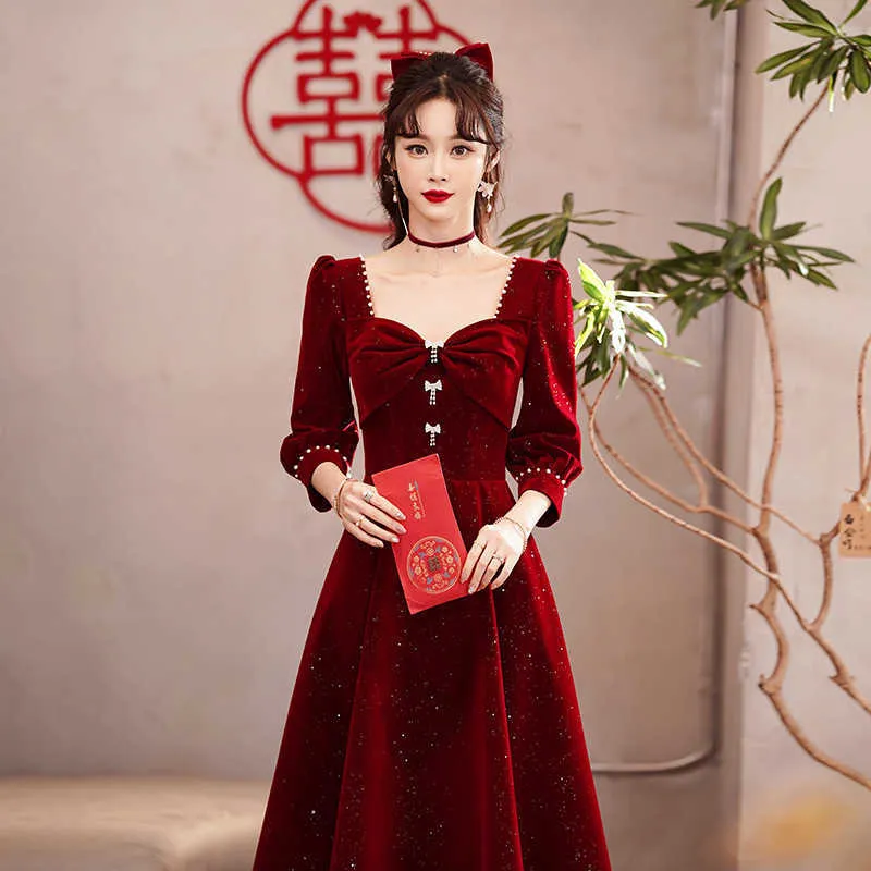 Costarellos Velvet Gown in Red | Lyst