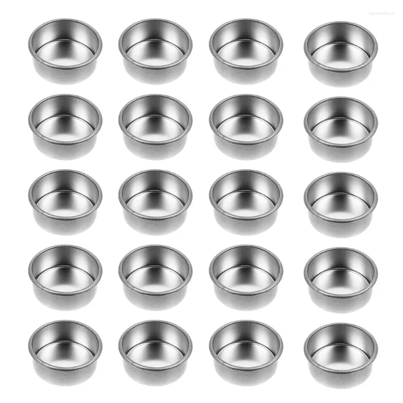 Candle Holders 24 Pcs Crafts Empty Cup Decorative Tea Light Containers Iron Silver Cups