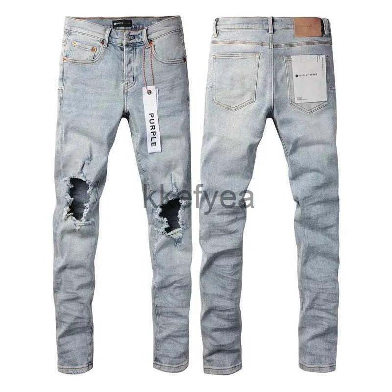 Men's Pants Designer Purple Brand Jeans with Tags for Men Cheap Y2k Street  Denim Paint Graffiti Pattern Damaged Holes Ripped Skinny Pants J231130