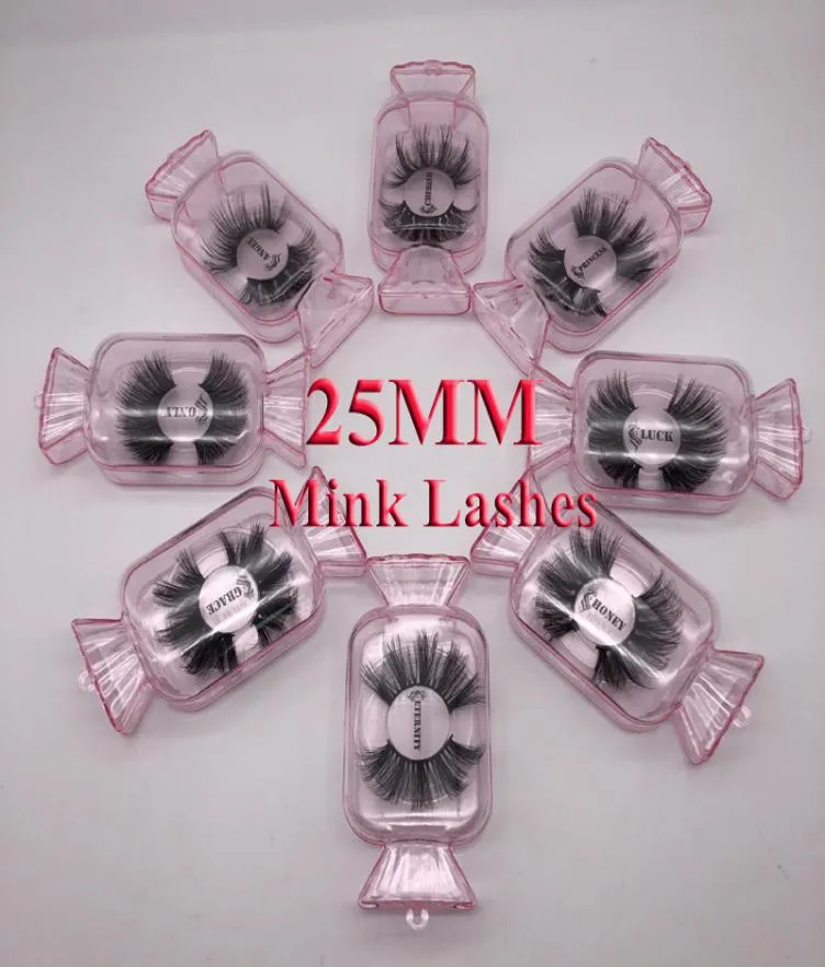 Nya 5D Mink Eyelashes 25mm 3D Mink Eyelash False Eyelashes Big Dramatiska Volumn Mink Lashes Makeup Eye Lashes3319972