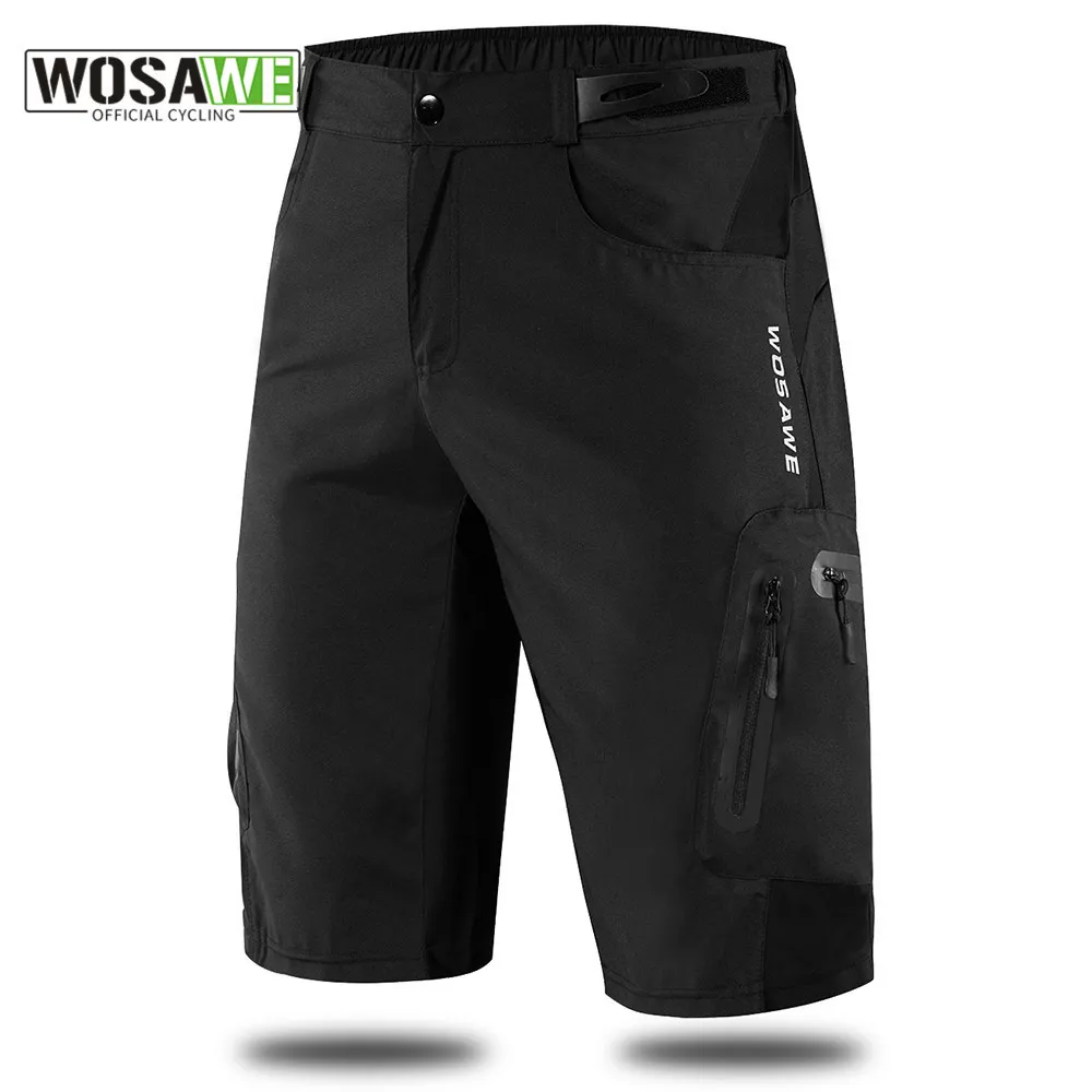 Shorts de ciclismo wosawe shorts mtb masculinos bike de motocross ao ar livre de monte curta de calça respirável solta para executar shorts de ciclismo de bicicleta ciclismo 230428