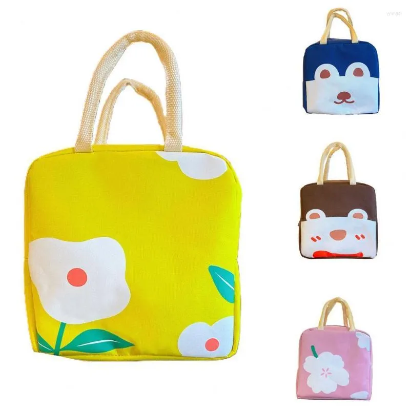 Conjuntos de utensílios de jantar 1pc Cartoon Bolsa de lona criativa reutilizável Bolsa Bento para armazenamento de piquenique