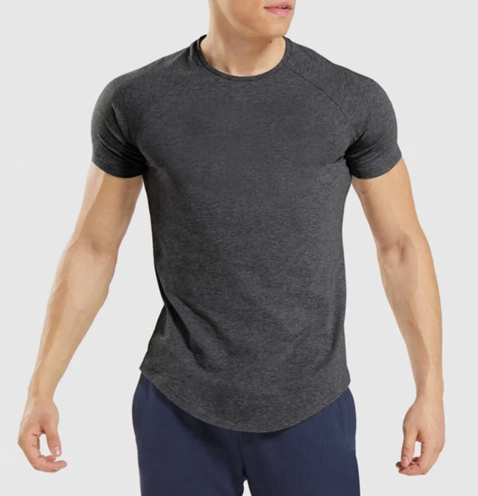 LL Outdoor Herren-T-Shirt, Herren-Yoga-Outfit, schnell trocknend, schweißableitend, Sport, kurzes Oberteil, männliche Ärmel für Fitness, All-Match 6