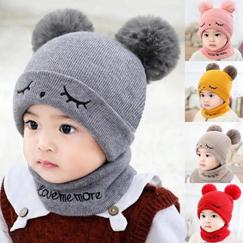 Set di corsa 1Set Baby Cappello Set di sciarpa set orso caldo a maglia per bambini inverno berretto inverno bambino bambini per bambini ragazzi ragazze uncinetto beanie 1-5y