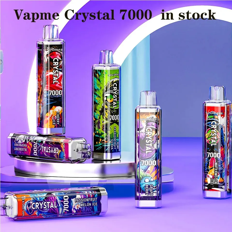 Original VAPME CRYSTAL 7000 Puffs Einweg-Vape 14 ml vorgefüllt 650 mAh Batterie RGB MESH Spule Zigaretten PK RANDM Tornado 7000