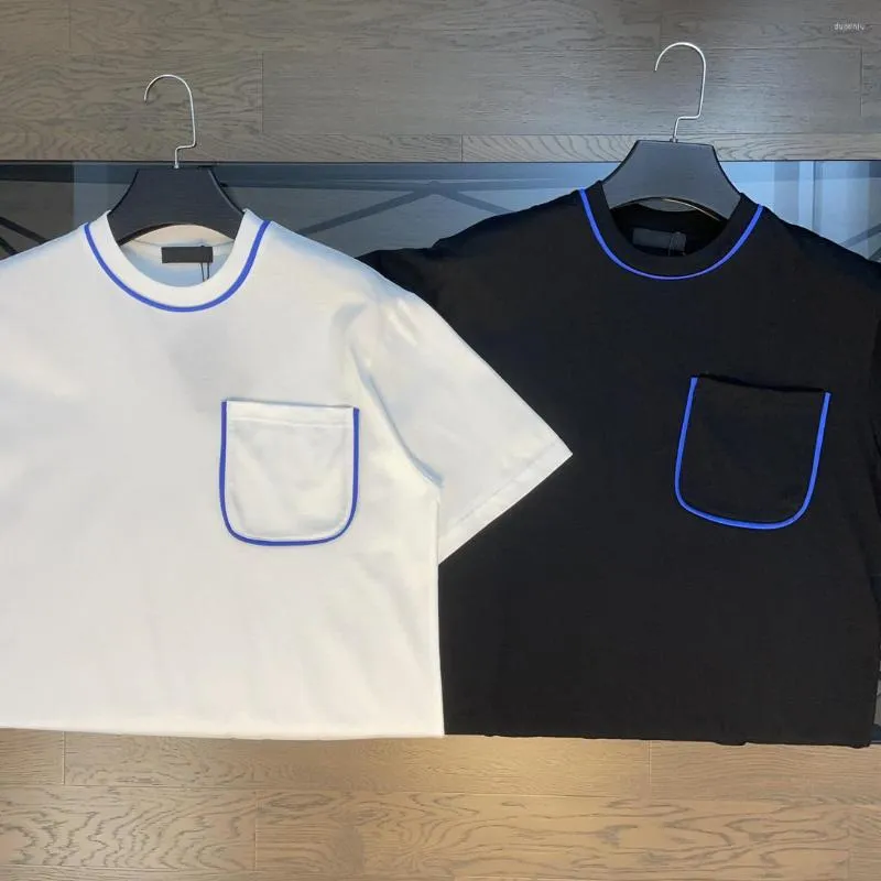 Camisetas para hombre, camiseta de manga corta con bolsillo de verano 2023, tendencia del mismo estilo para hombres y mujeres, sensación delicada y cómoda