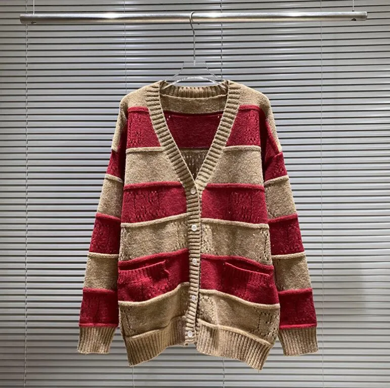 Damskie swetry designerskie ubrania najwyższej jakości wełniane swobodne drewniane dzianin płaszcz z dzianiny z długim rękawem kurtka