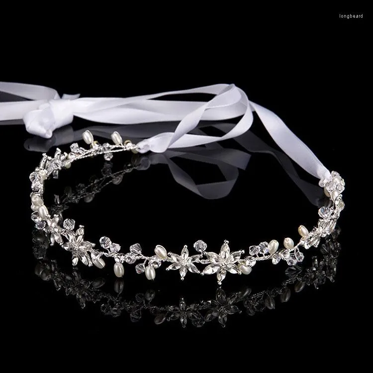 Pinces à cheveux Floralbride bohème filaire strass cristaux perles Floral mariage diadème bandeau mariée casque accessoires