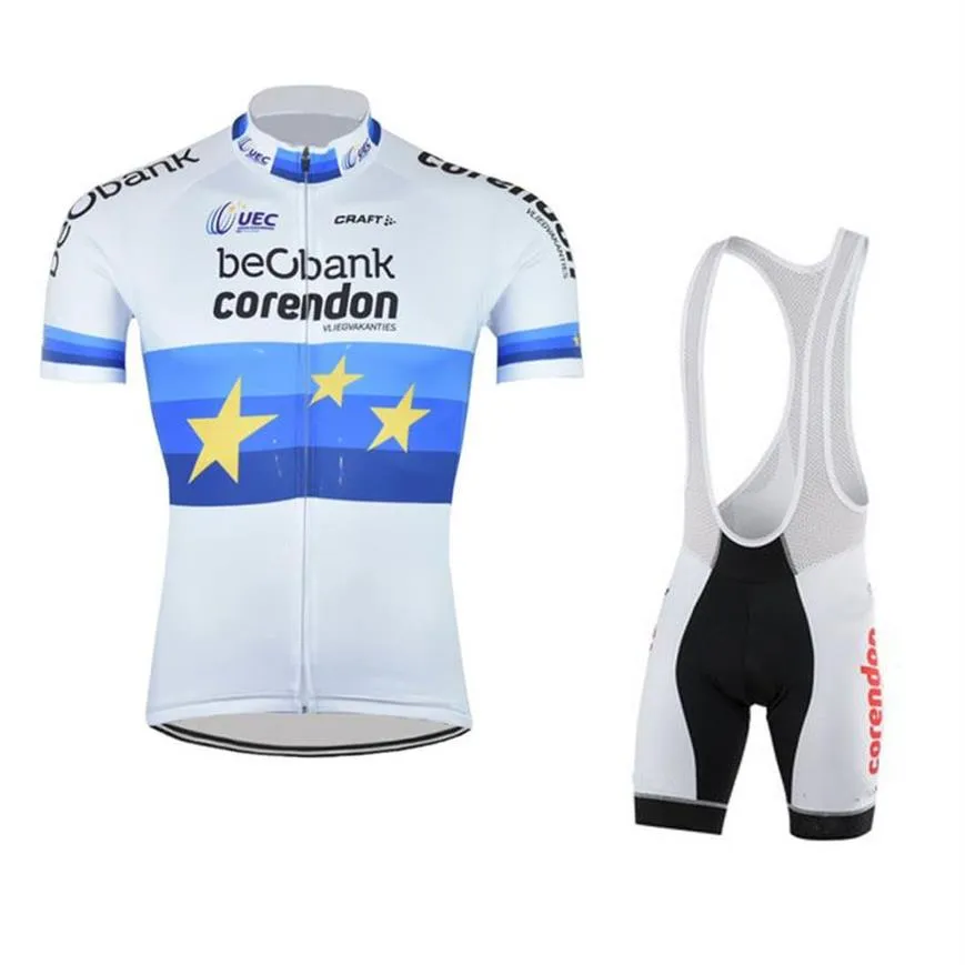 Set di maglie da ciclismo SPTGRVO LairschDan Bianco CORENDON-CIRCUS TEAM Set corto ad asciugatura rapida Abbigliamento da bici da uomo Pantaloncini con bretelle MTB Wear290L