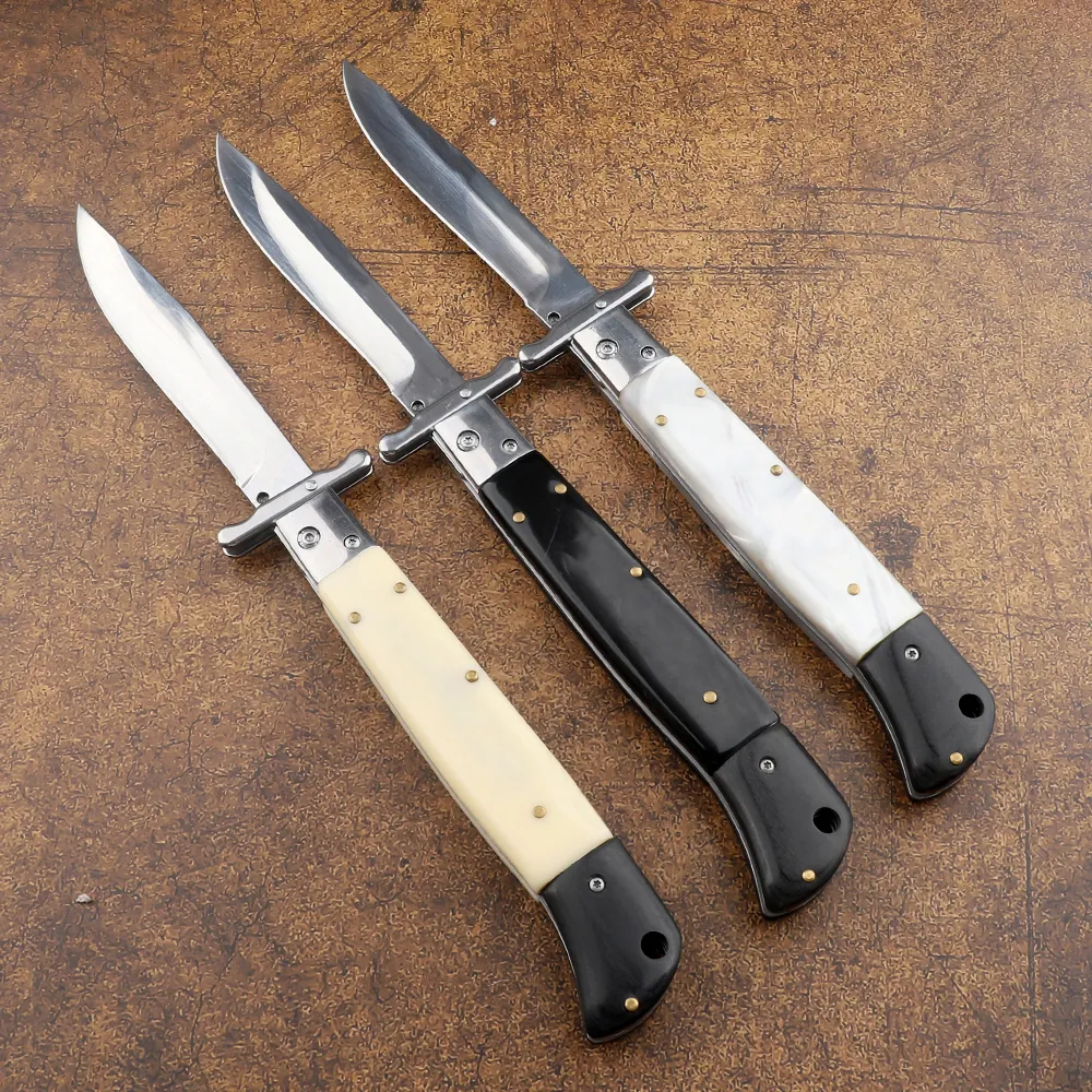 Brand New 11 Inch Automatic Folding Knife Single Action Tactical 440C Blade Resin Handle Self Defense EDC Hunting EDC Tools