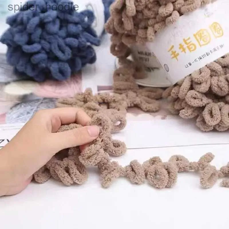 Yarn 100g/Roll Finger Loop Yarn Thread Puffy Soft Chenille Chunky Yarn Hand Woven Blanket Scarf Crochet Knitting Thread DIY Yarn Sale L231130