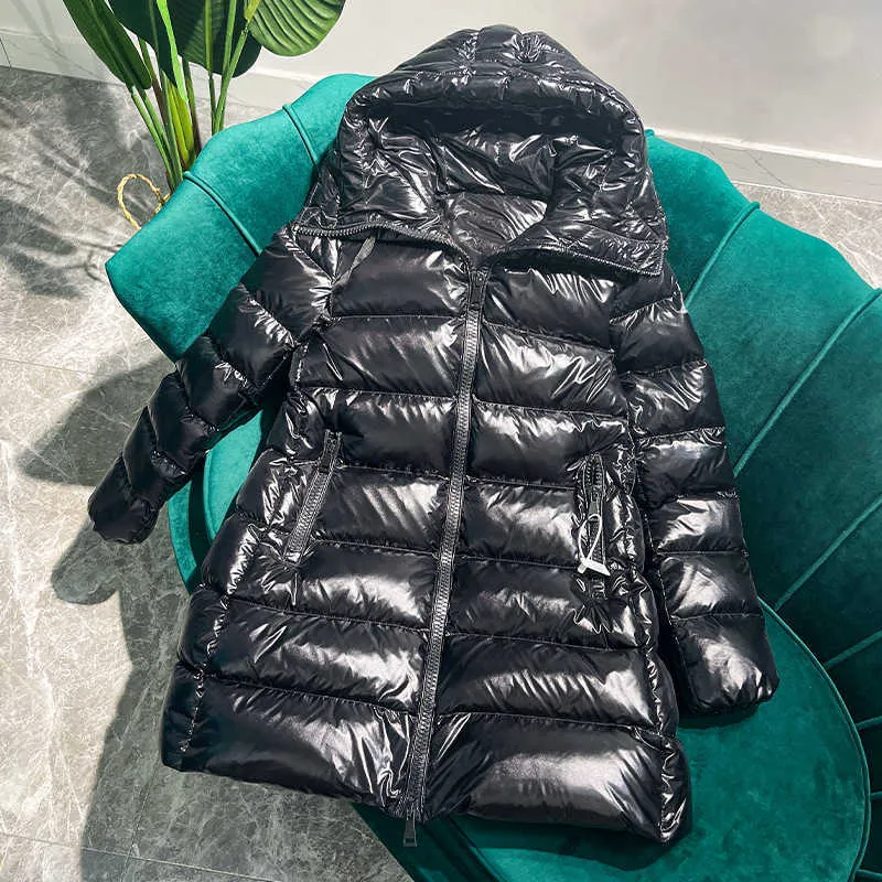 Parkas en duvet pour femmes M Mengjia doudoune mi-longue pour femme hiver 2023 nouvelle veste haut de gamme en duvet d'oie blanche version coréenne version A-line doit être masquée