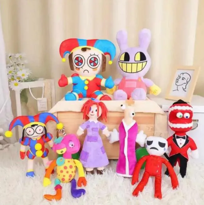 JUL Gift Doll Den fantastiska digitala cirkusplyschleken clown fyllda leksaker tecknad plysch leksaker