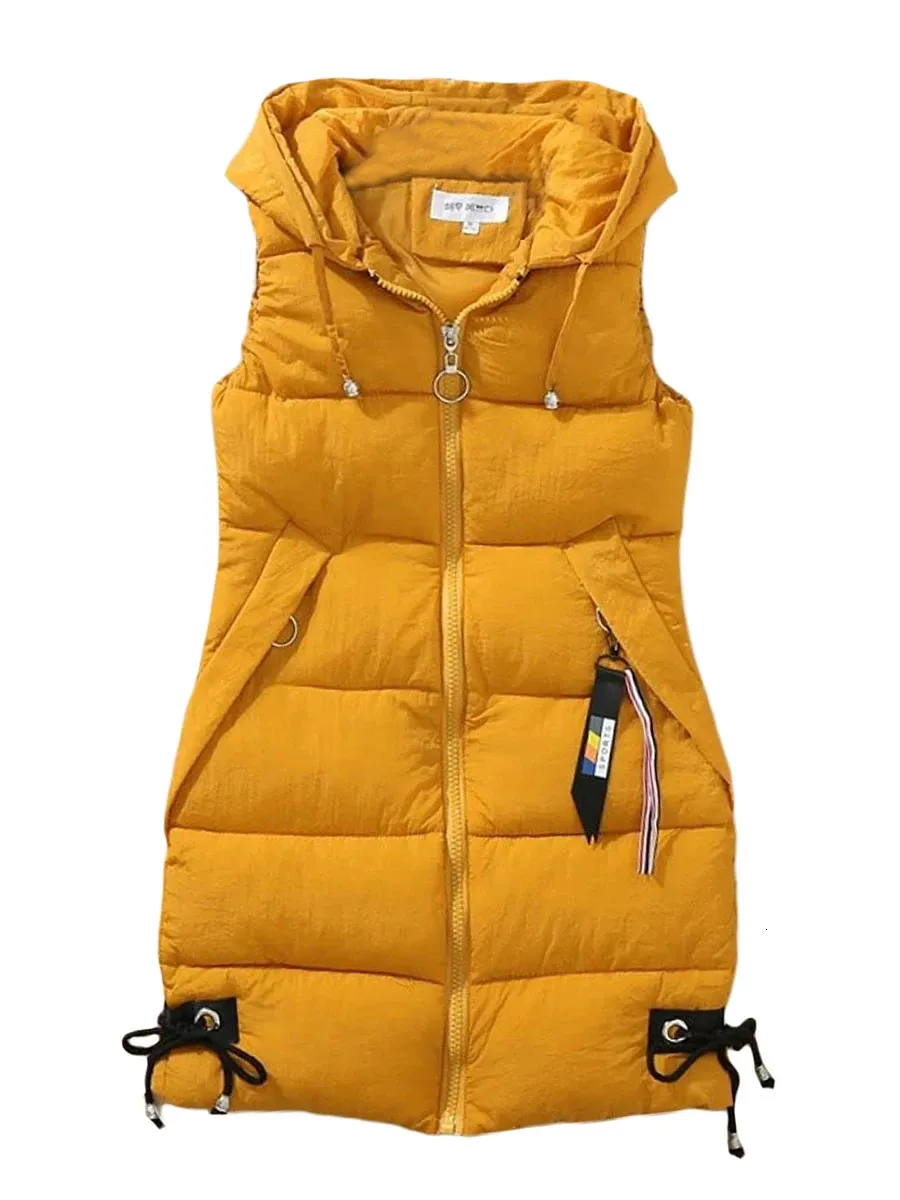 Gilet matelassé pour femmes, avec capuche amovible, sans manches, fermeture éclair, élégant, automne hiver, vêtements d'extérieur chauds et décontractés, 231129