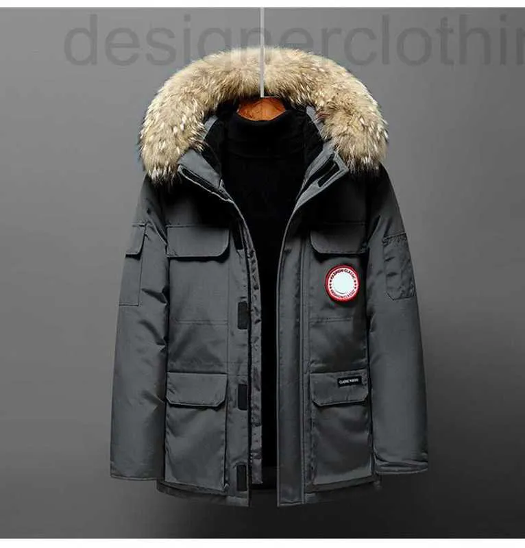 Piumini da uomo di design di lusso Canada Piumini Designer Vera pelliccia di coyote Giacca a vento da esterno Capispalla Giacca con cappuccio Cappotto Parka UYK0