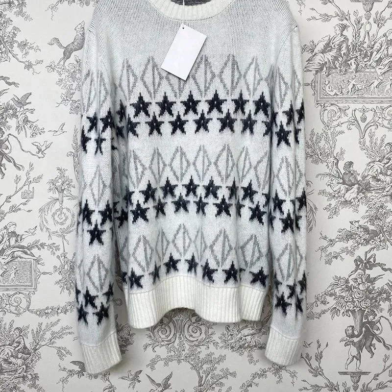 Soft Wool Logo Jacquard Knit Top