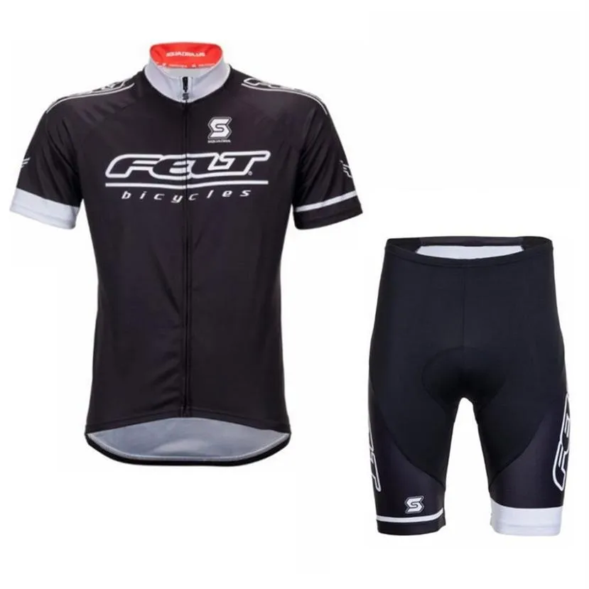 FELT team Maglia da ciclismo Tuta a maniche corte Camicia con bretelle set da uomo estivo traspirante abbigliamento da mountain bike Indossare imbottitura in gel 3D H1192h