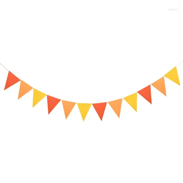 Décoration de fête 4M 12 drapeaux Orange et jaune, fanions d'automne, banderole d'anniversaire, bannière de la journée des enfants, fournitures de l'année