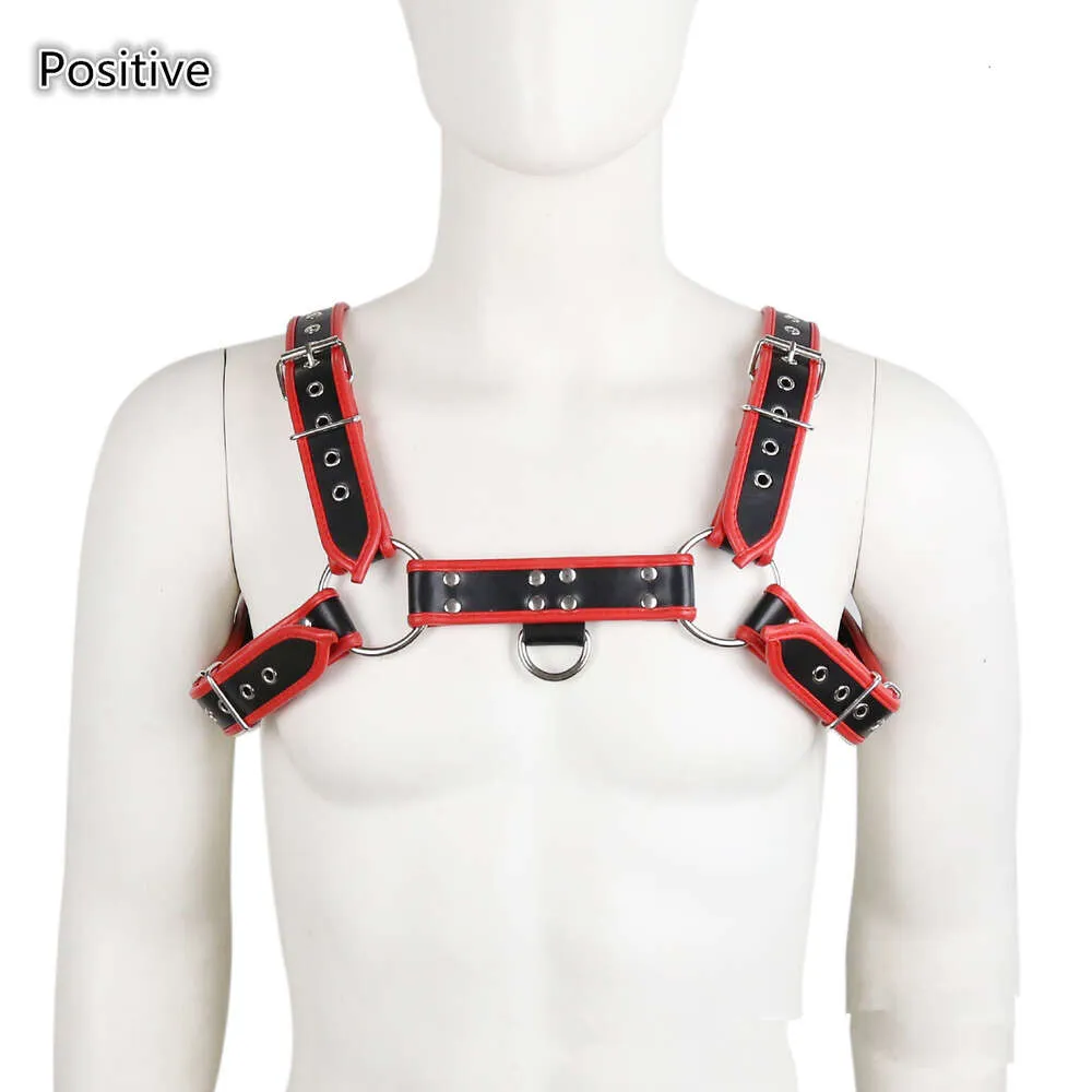 Massage products High Quality Male Sexyy Adjustable Leather Bdsm Bondage Gear Chest Crop Top Harness Belt Strap for Men Gay Fetish Erotic Costumes