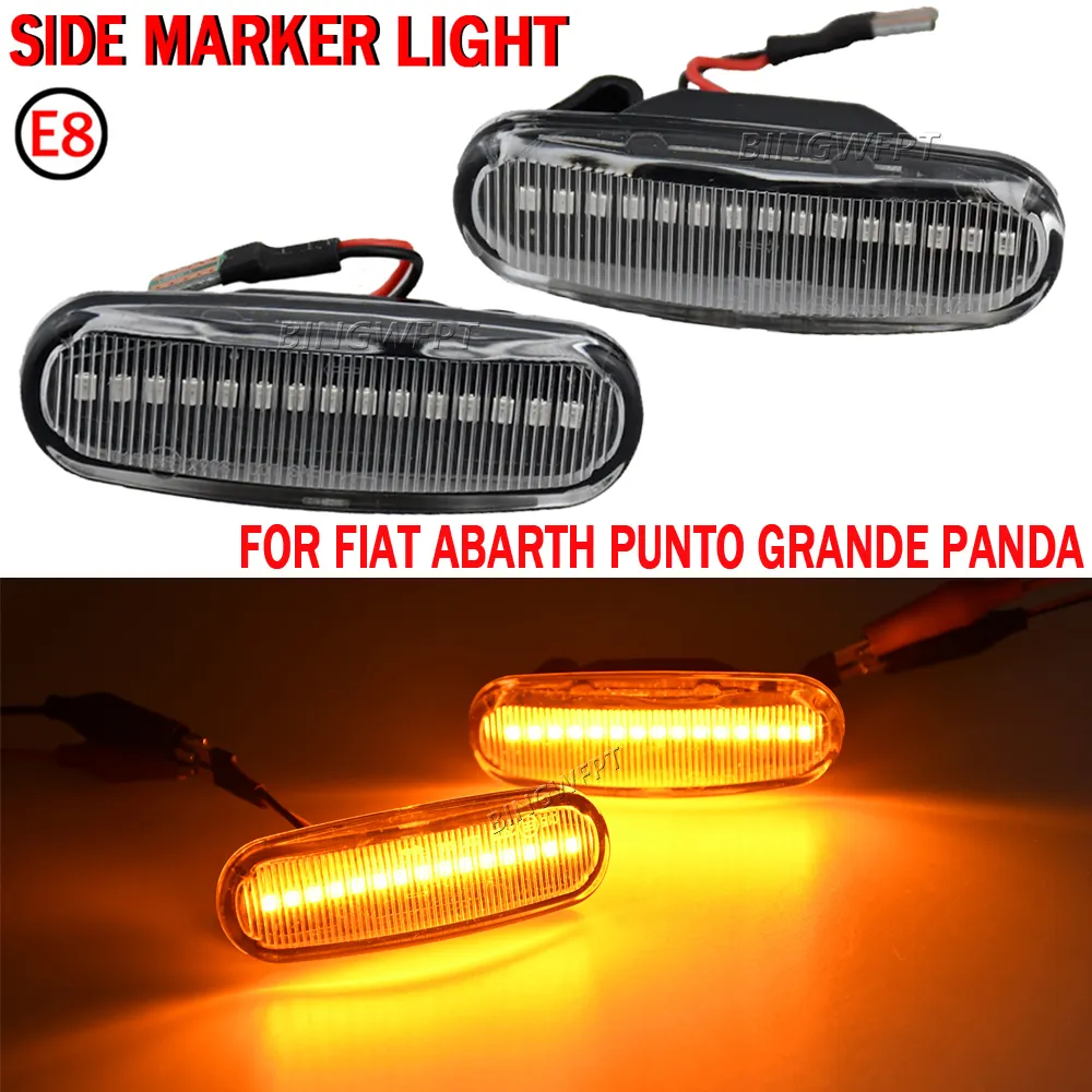 Feu de position latéral LED dynamique pour voiture, 2 pièces, clignotant, pour Fiat Panda Punto Evo Stilo Qubo Peugeot Citroen Lancia Musa(350)