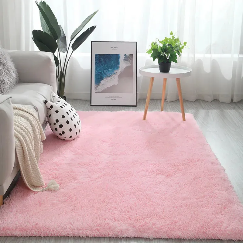 Carpets Pink Carpet For Girls Shaggy Childrens Floor Soft Mat Living Room Decoration Teen Doormat Nordic Beige Fluffy Large Size Rugs 231130