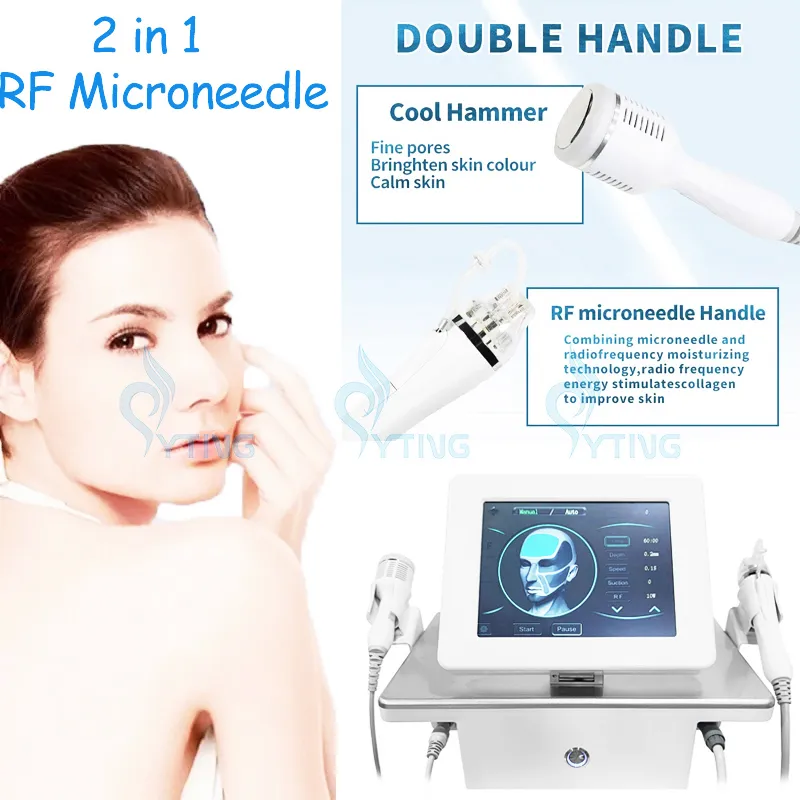 RF Microneedling med kall hammare Fraktionerad mikroneedle Machine Face Lift Wrinkle Borttagning Stretch Mark Borttagning Skinföryngring