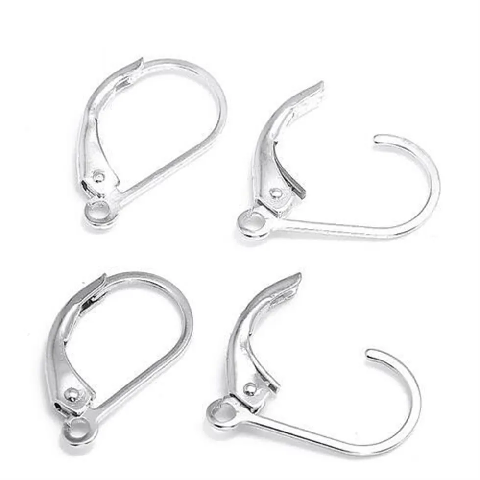 10st Lot 925 Sterling Silver Earring Clasps Hooks Hitta komponenter för DIY Craft Fashion Jewelry Gift 16mm W230268I