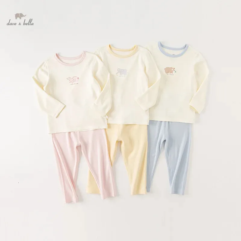 Pijama Dave Bella Infantil Menina Menino Pijama Terno Outono Inverno Moda Casual Confortável Quente Bonito Duas Peças DB4238132 231129