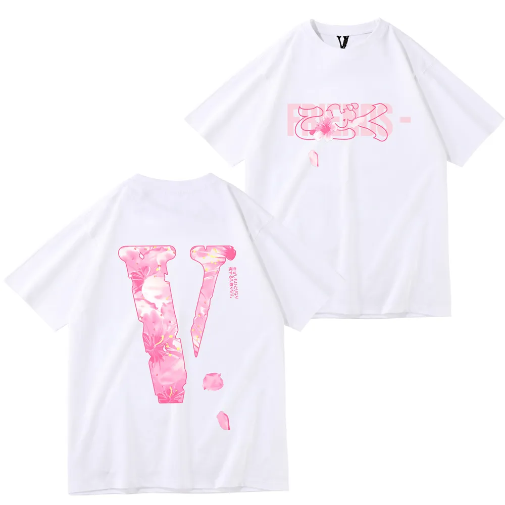 Vlone tシャツ綿布夏のメンズデザイナールーズ Tシャツファッションブランドトップカジュアル vlone シャツ高級服ストリートショートパンツスリーブシャツ多用途