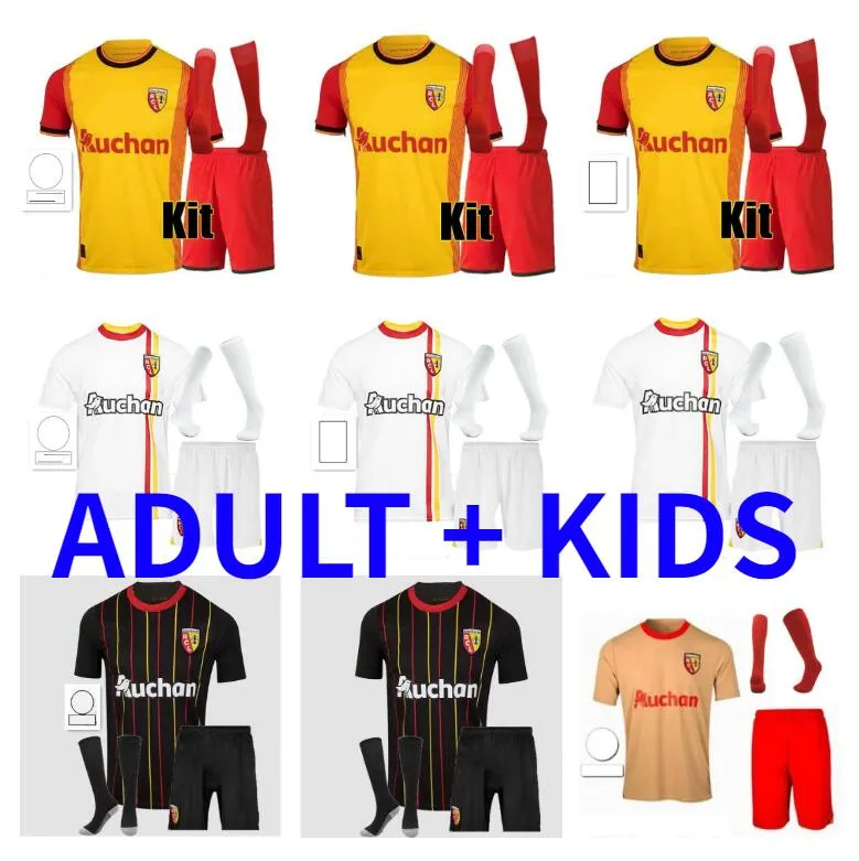 ADULT KIDS kit con pantaloncini 23 24 Maillot de foot RC Lens maglie da calcio ragazzi set KAKUTA GANAGO SOTOCA FOFANA GRADIT FORTES 2023 2024 abiti da uomo Camicie da calcio bambino