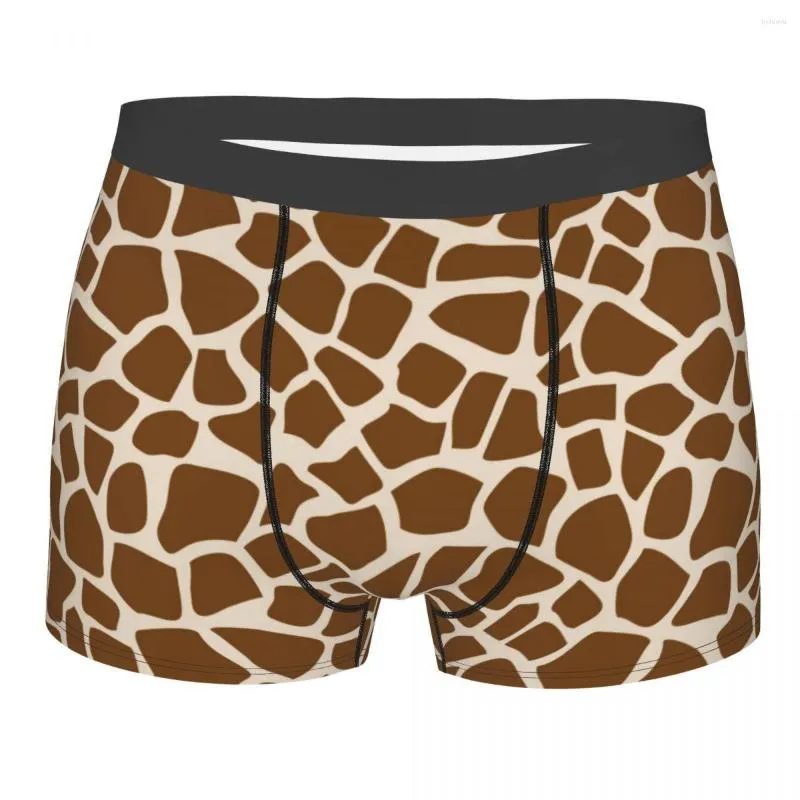 Caleçons hommes Boxer Shorts culottes mignon drôle dessin animé girafe peau sous-vêtements respirants mâle imprimé grande taille imprimer