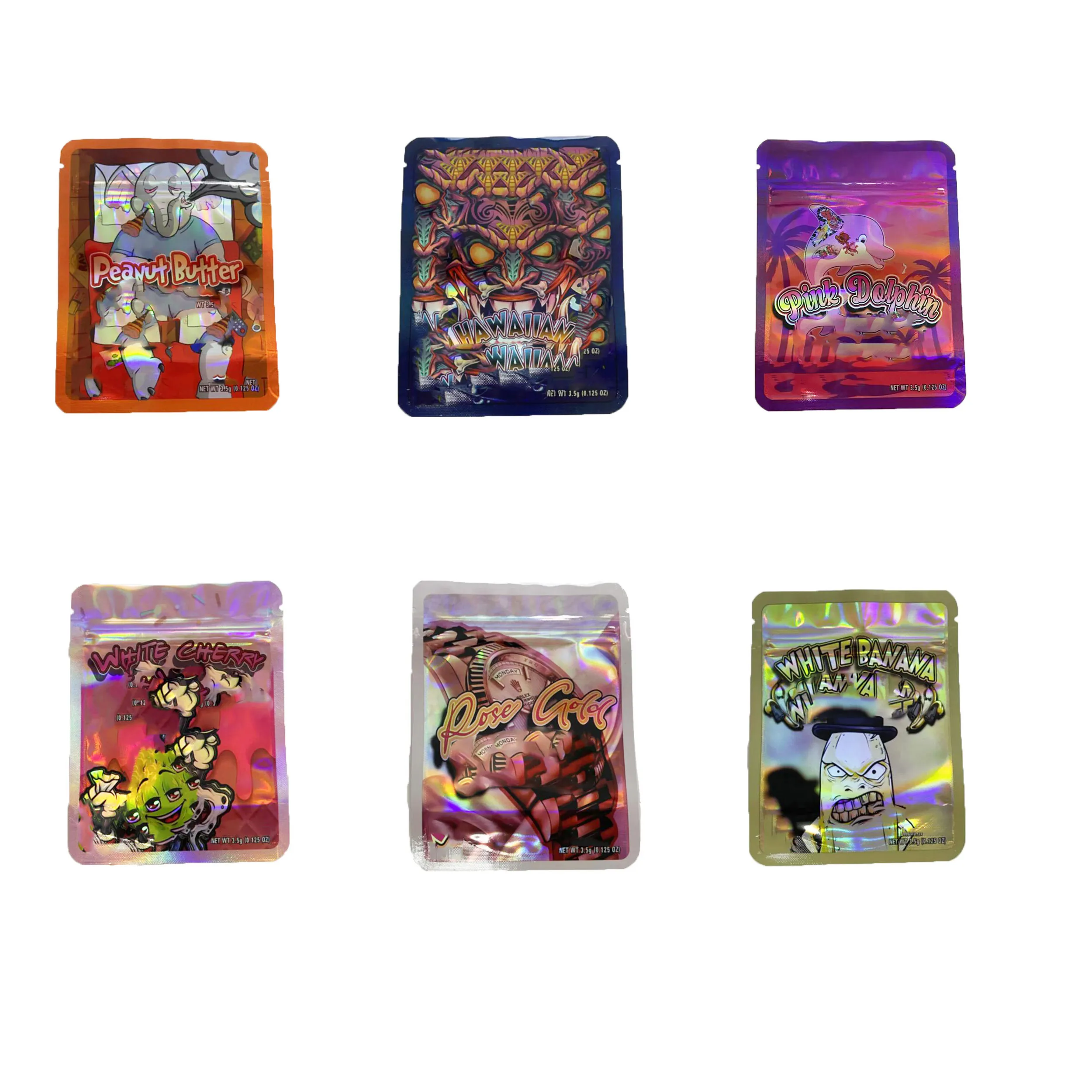 3.5g custom mylar bags Plastic Zipper Pouch baggies Resealable Package Bag