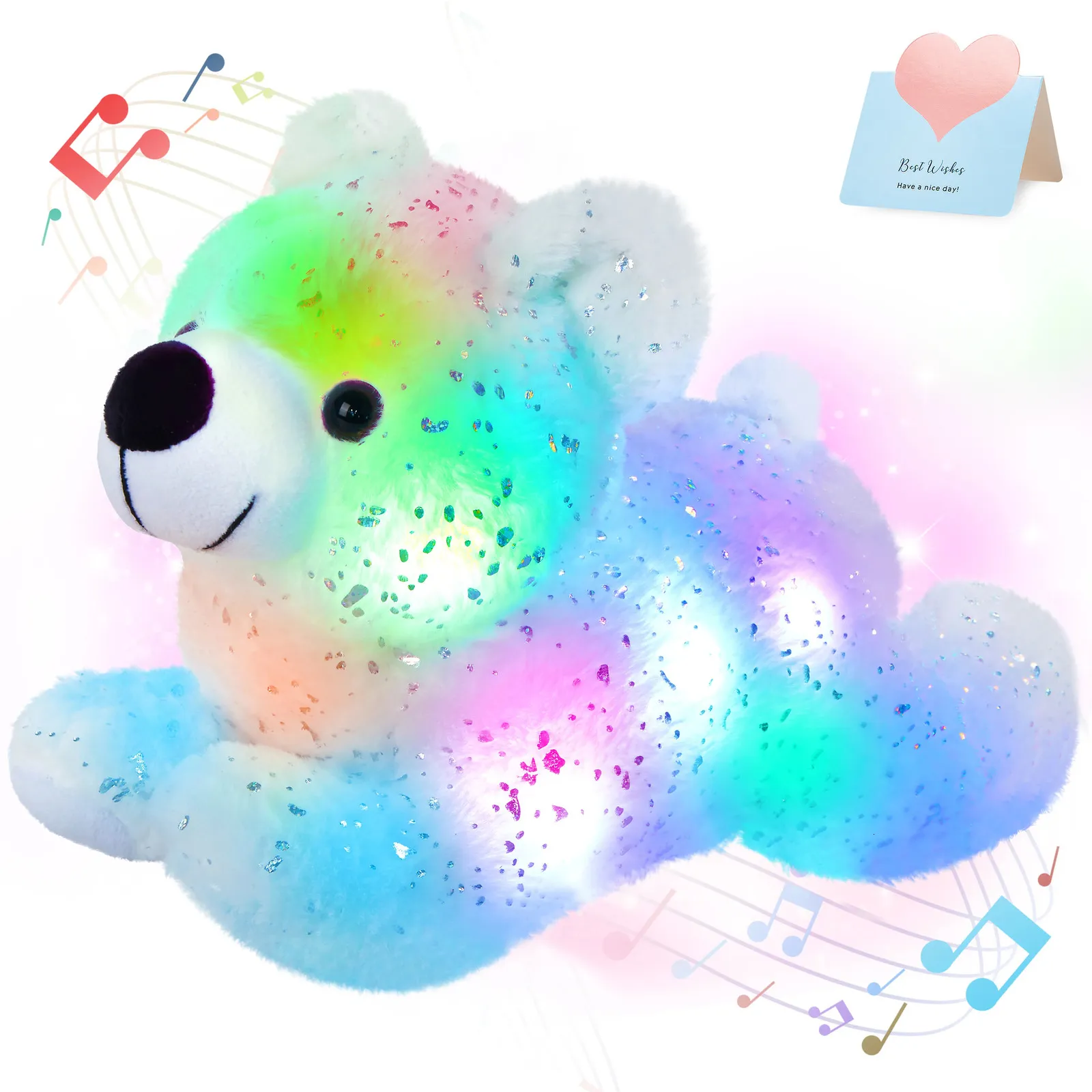 Peluche Light Up Toys 38 cm de haute qualité ours poupée jouet pour filles cadeau d'anniversaire super doux mignon chat animaux en peluche oreillers de couchage enfants 231130